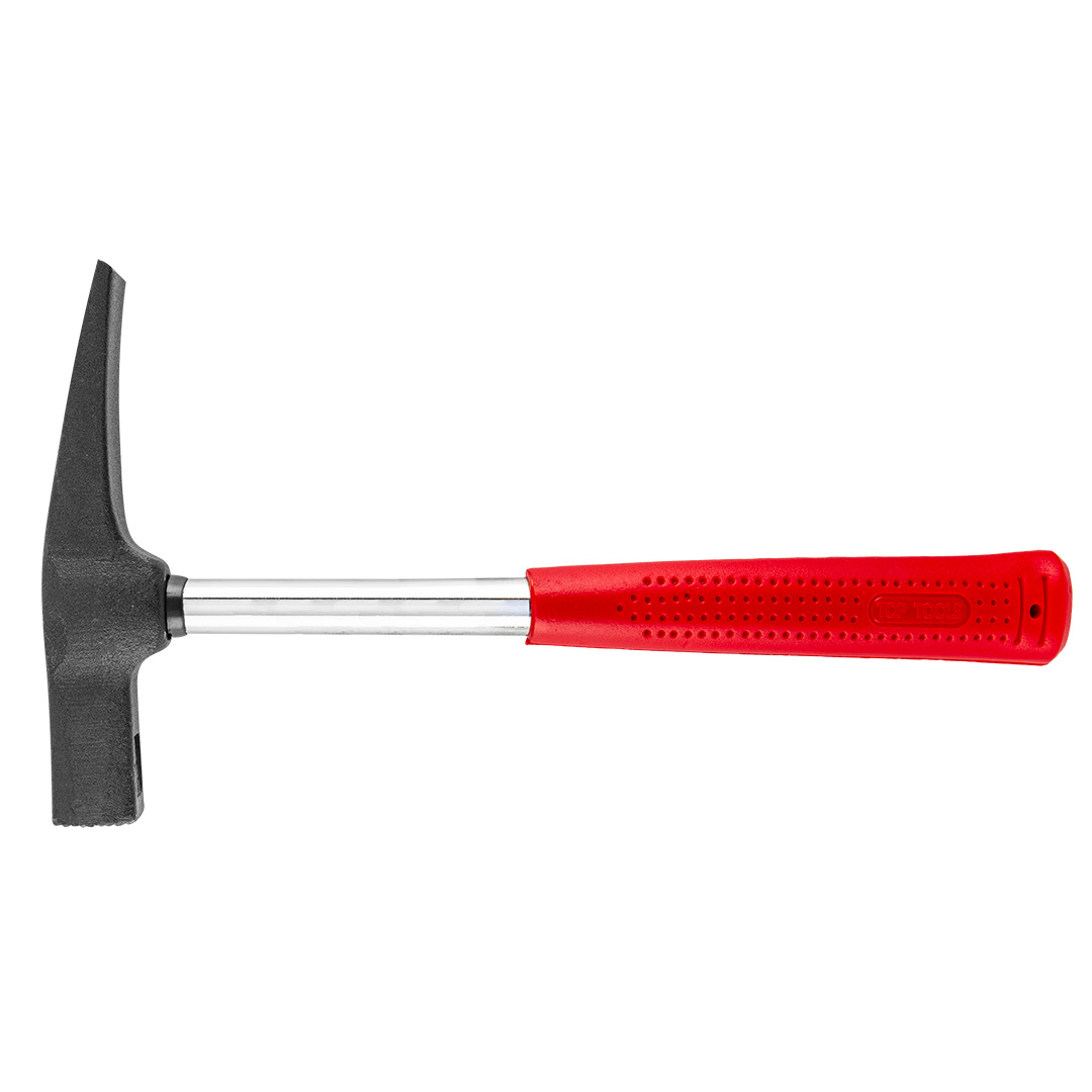 TOP-02A665--Młotek murarski 500 g, trzonek metalowy, uchwyt pokryty gumą