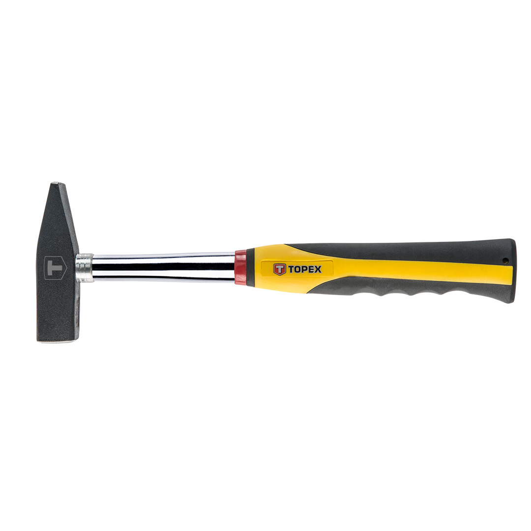 TOP-02A715--Młotek ślusarski 500 g, metalowy trzonek - rurka profilowana hartowana, (LxHxW) 318 x 116 x 29 mm, dwumateriałowy uchwyt, DIN1041