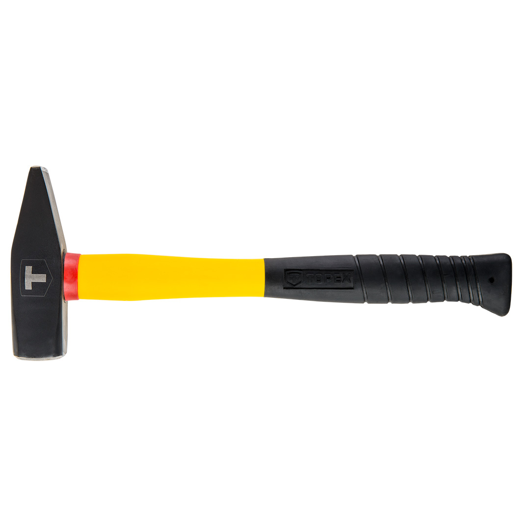 TOP-02A810--Młotek ślusarski 1000 g, trzonek z włókna szklanego, (LxHxW) 350 x 135 x 37 mm, gumowany uchwyt, DIN1041