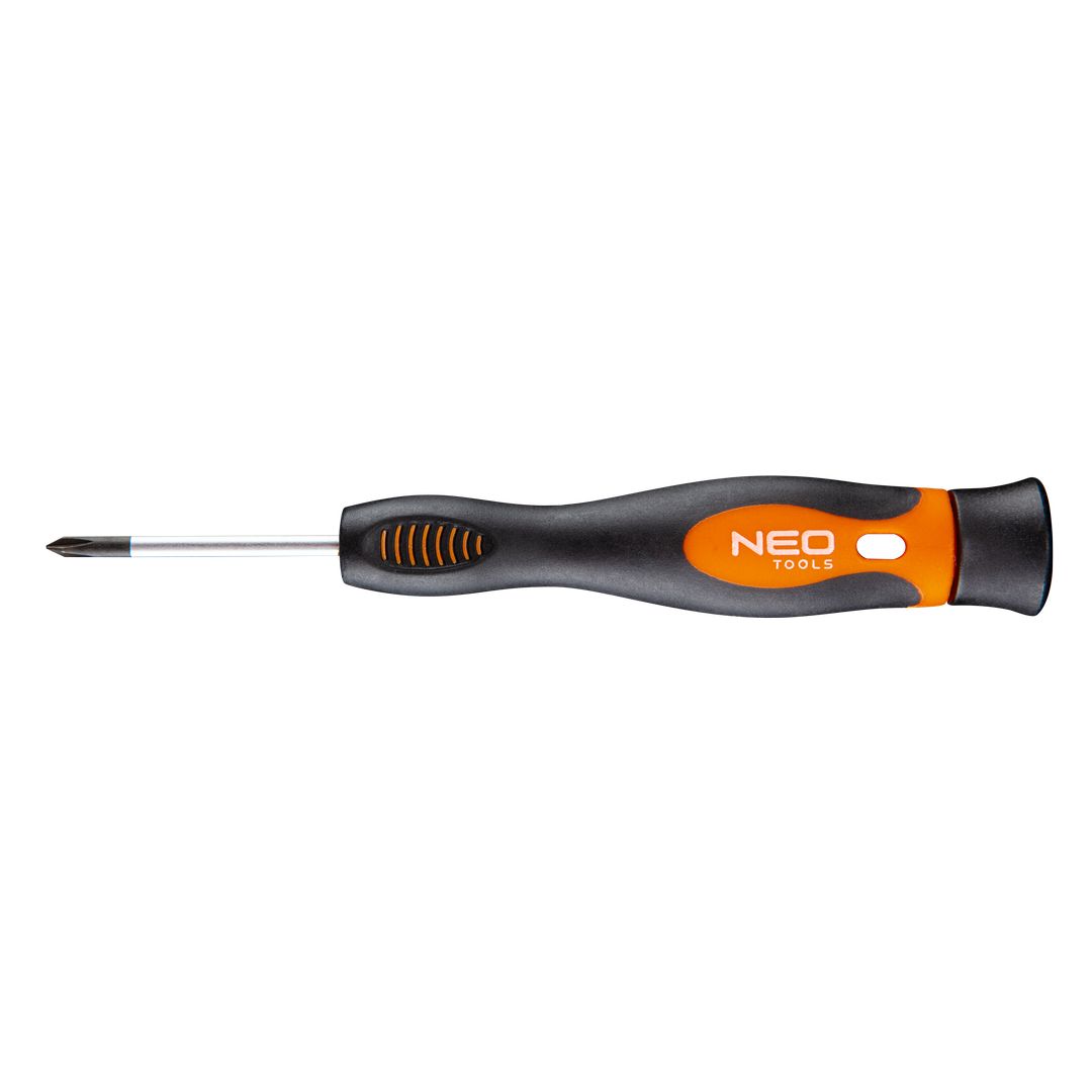 TOP-04-117--Wkrętak precyzyjny krzyżowy PH1 x 50 mm, S2, obrotowa nasadka, magnetyczna końcówka, wyprofilowane oparcie dla kciuka, uchwyt pokryty tworzywem TPR odpornym na działanie chemikaliów, olejów mineralnych, smarów, TÜV