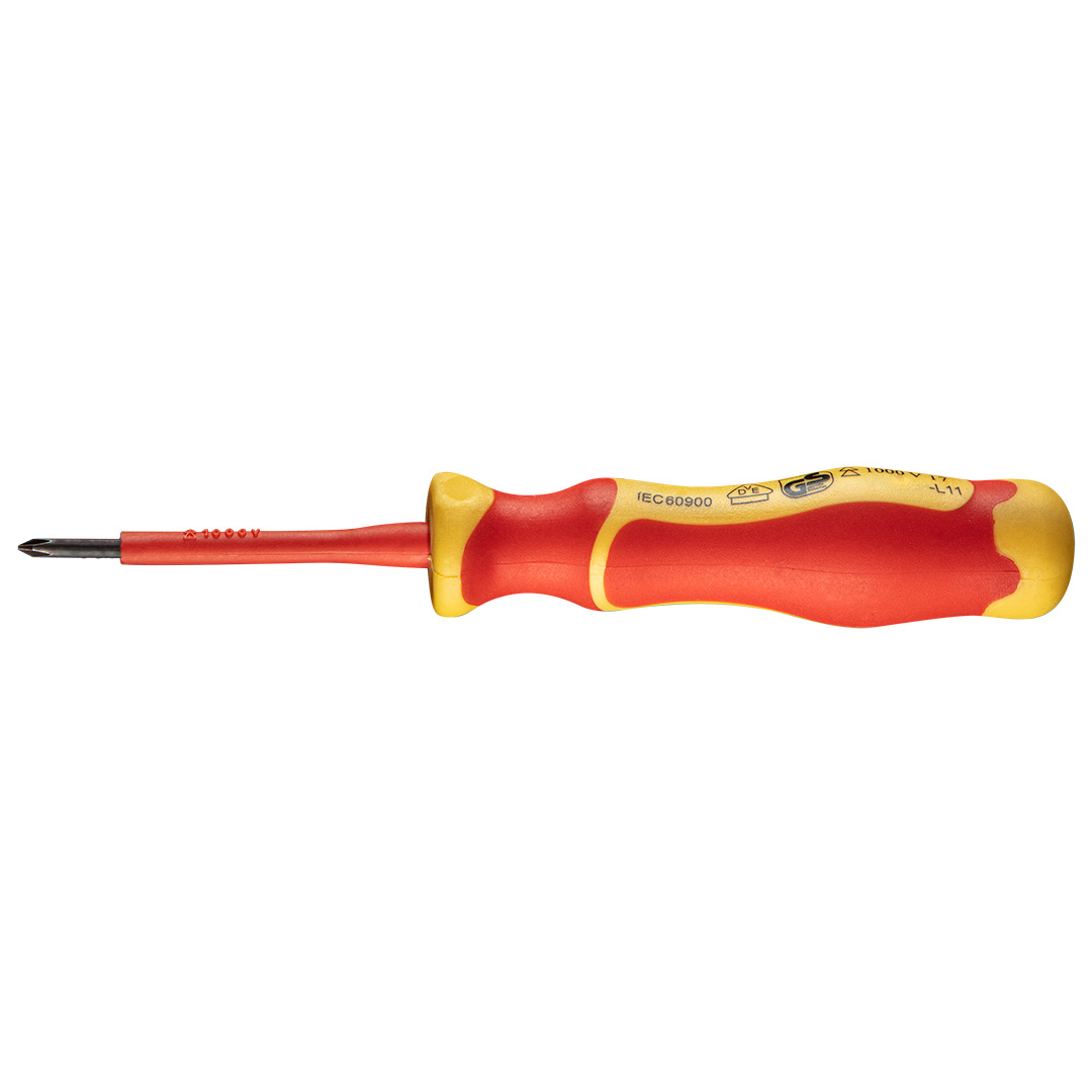 TOP-04-137--Wkrętak PH0 x 3 x 60, 1000V, rękojeść dwumateriałowa, stal S2, certyfikat TÜV