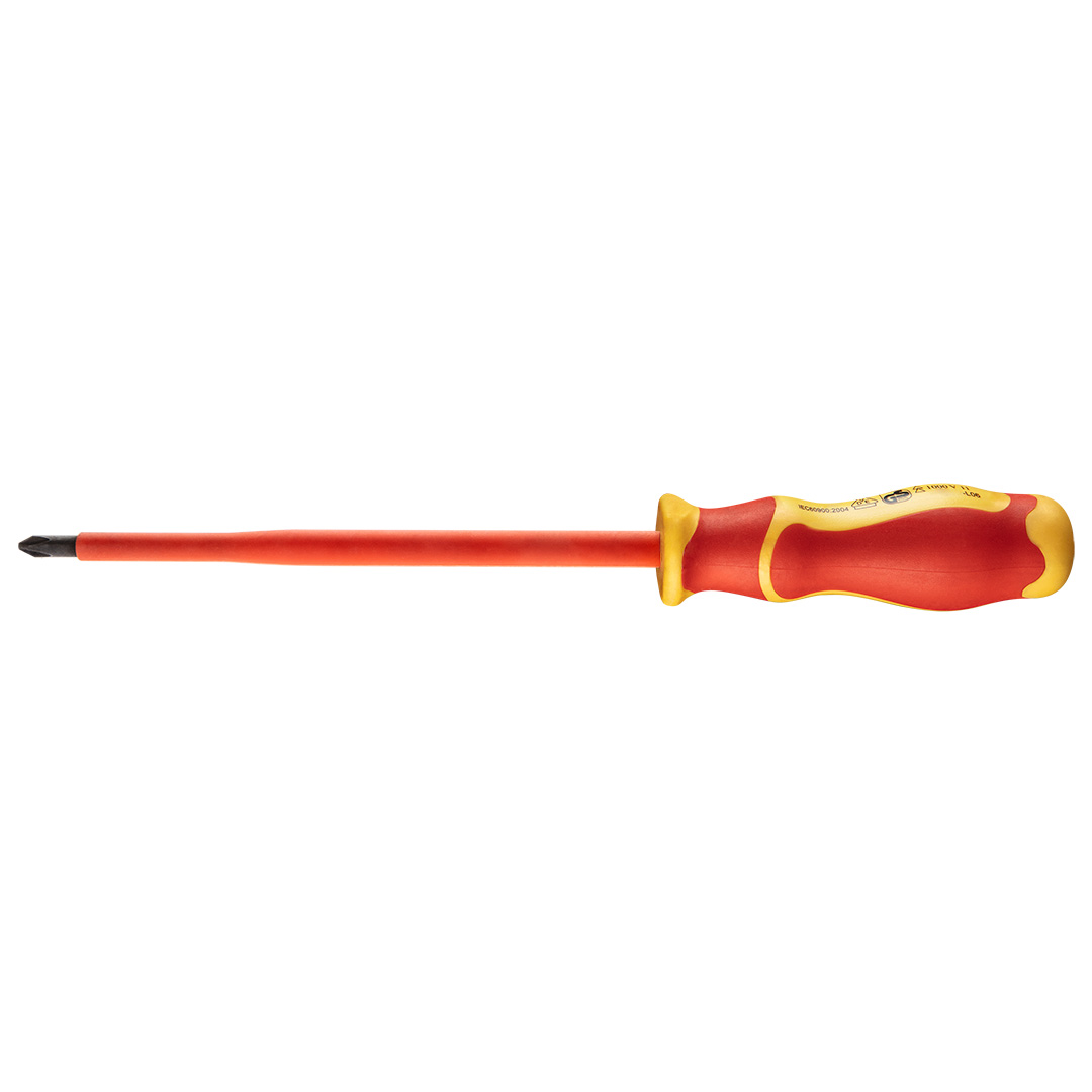 TOP-04-140--Wkrętak PH2 x 6 x 175, 1000V, rękojeść dwumateriałowa, stal S2, certyfikat TÜV