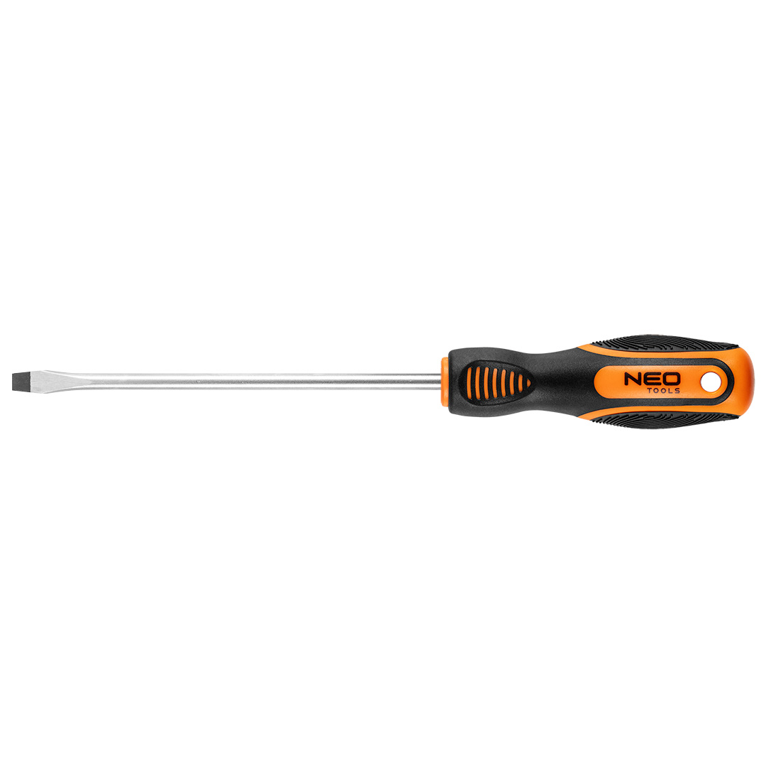 TOP-04-175--Wkrętak płaski 6.5 x 150 mm, hartowana końcówka, magnetyczna końcówka, stal CrV, dwumateriałowy uchwyt