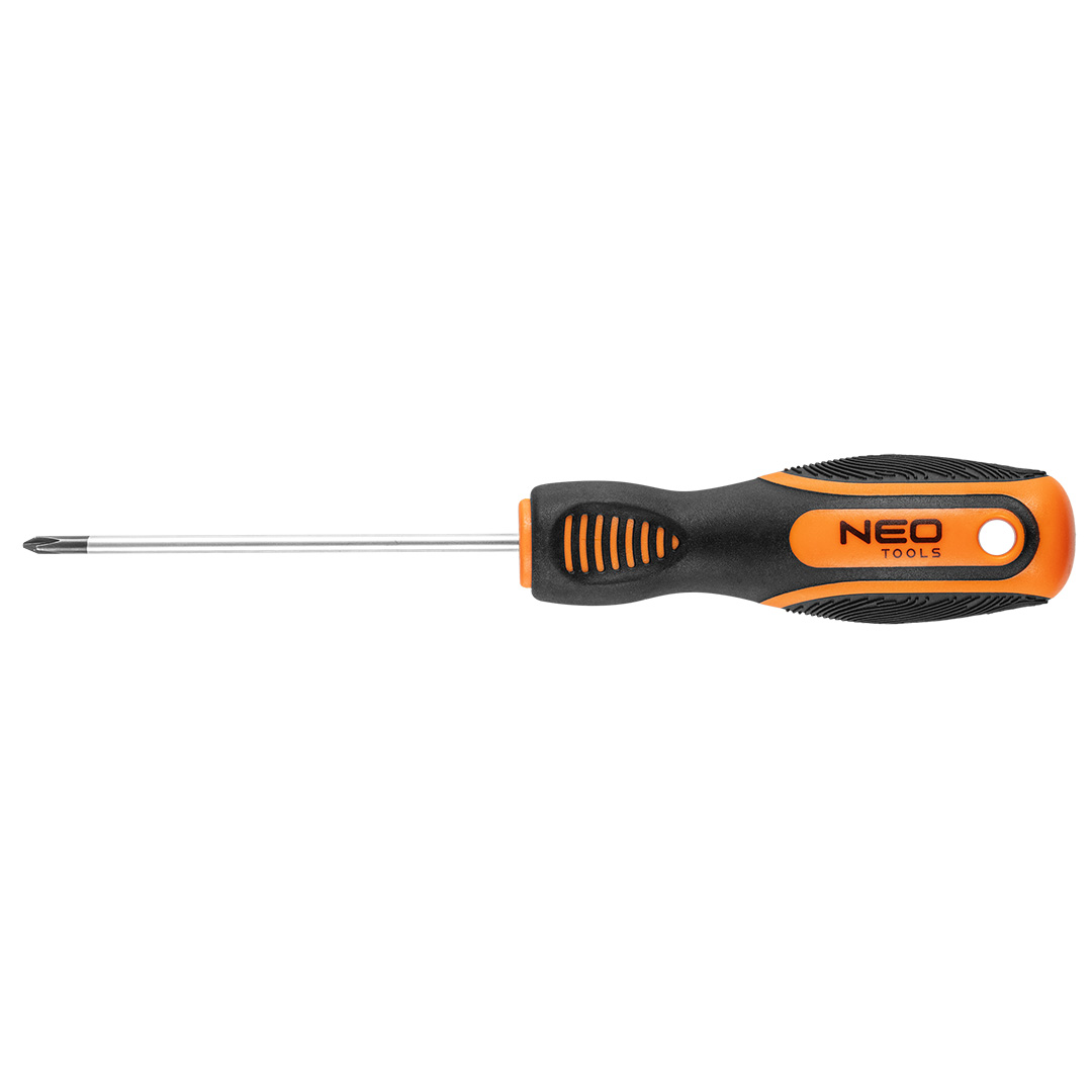 TOP-04-177--Wkrętak krzyżowy PH0 x 75 mm, hartowana końcówka, magnetyczna końcówka, stal CrV, dwumateriałowy uchwyt