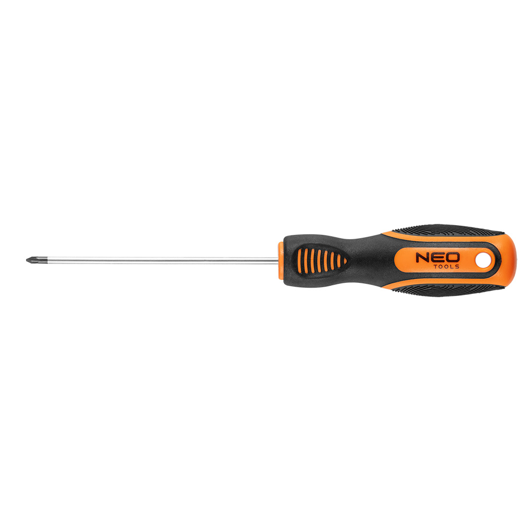 TOP-04-182--Wkrętak krzyżowy PZ0 x 100 mm, hartowana końcówka, magnetyczna końcówka, stal CrV, dwumateriałowy uchwyt