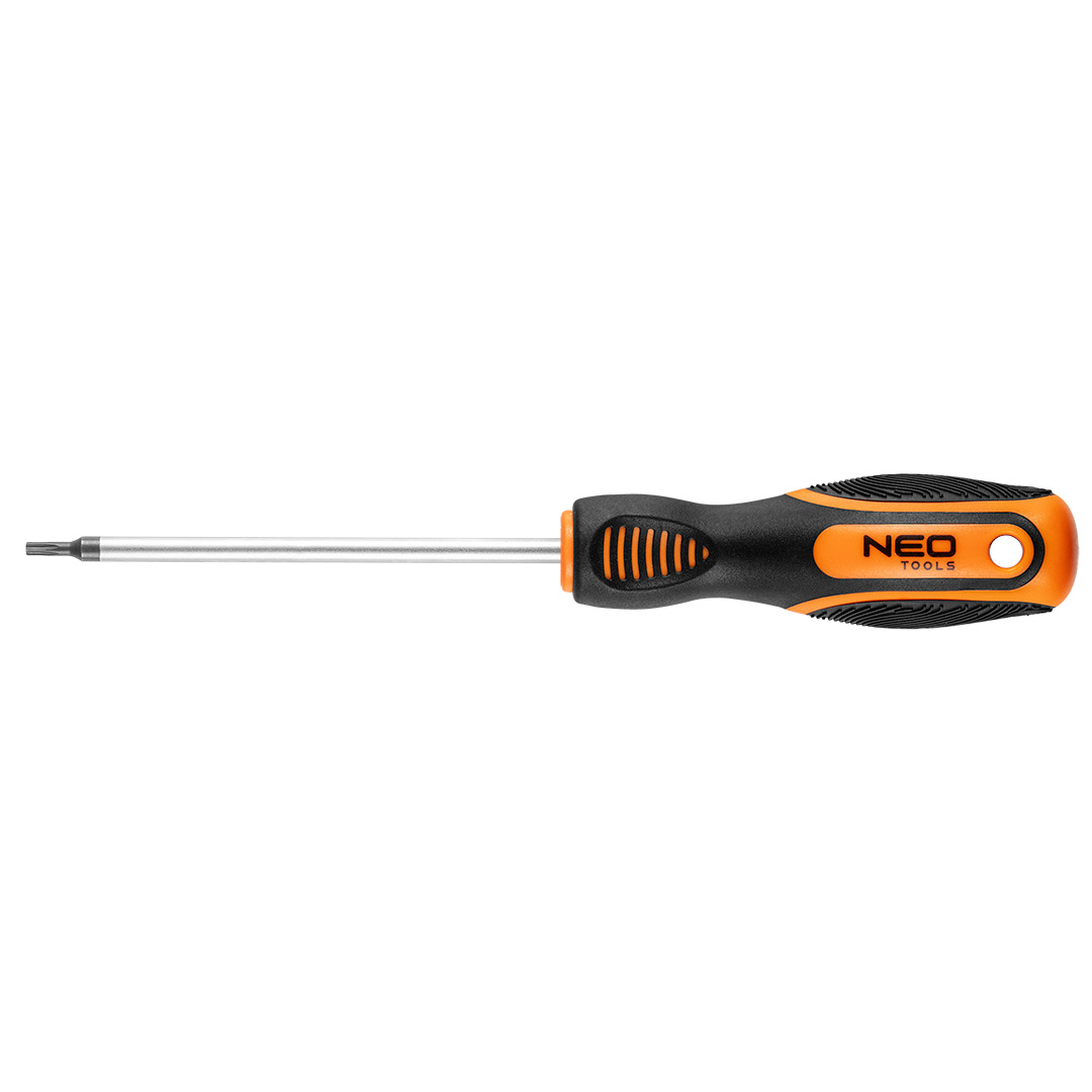 TOP-04-186--Wkrętak Torx T10 x 100 mm, hartowana końcówka, magnetyczna końcówka, stal CrV, dwumateriałowy uchwyt