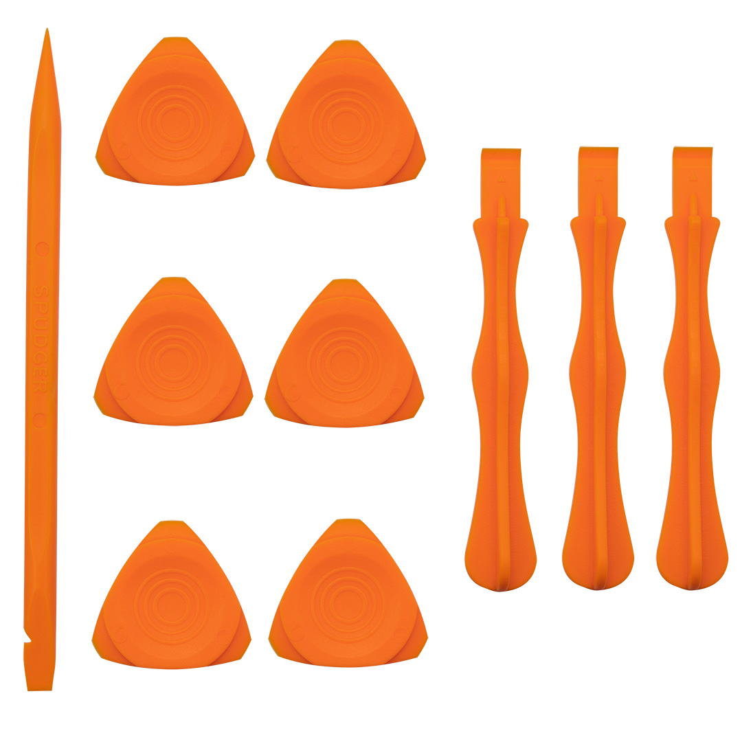 TOP-06-125--Zestaw otwieraków 10 szt. do otwierania obudów bez uszkodzeń, materiał plastik antystatyczny POM, 6 kostek, 1 spodger, 3 otwieraki