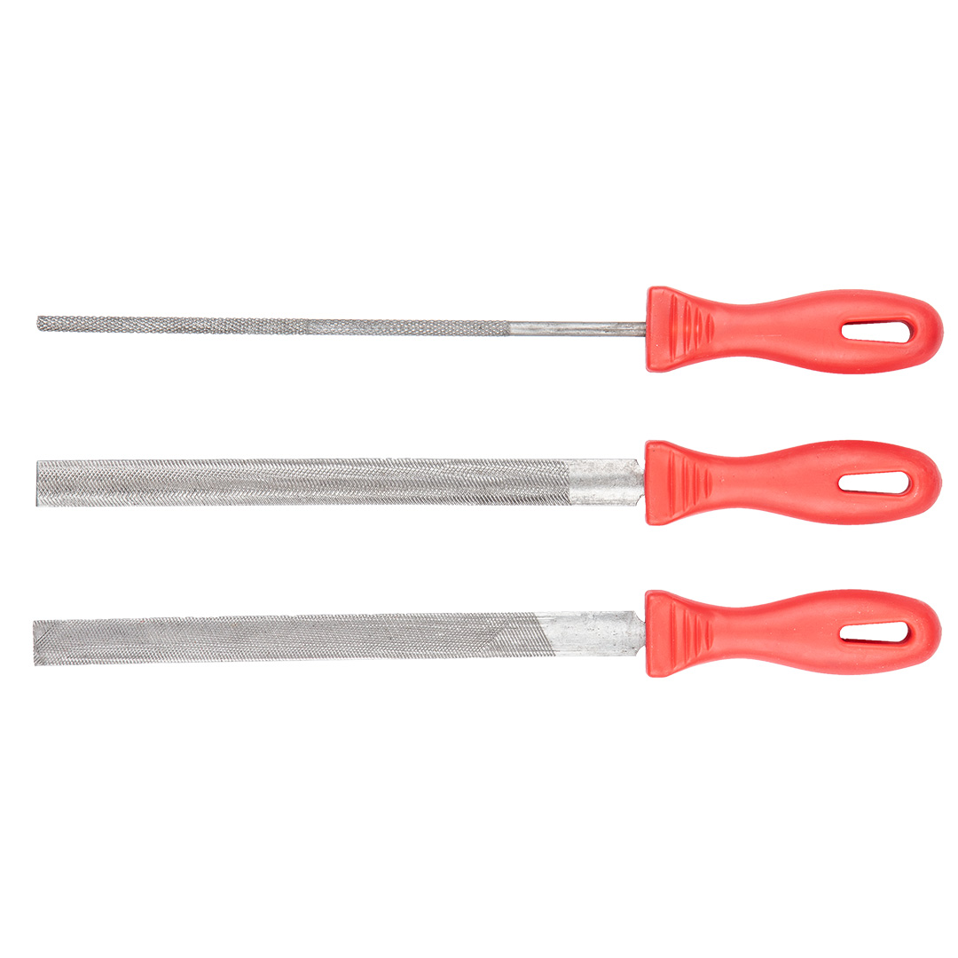 TOP-06A630--Pilniki do metalu, zestaw 3 szt., plastikowe uchwyty