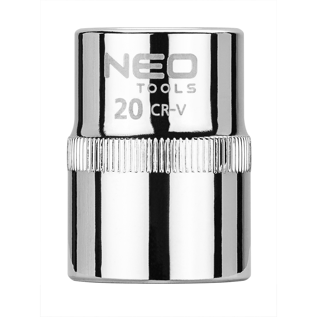 TOP-08-020--Nasadka sześciokątna 1/2", 20 mm, wykonano w technologii Superlock, stal CrV, DIN3124, certyfikat TÜV M+T, 25 lat gwarancji
