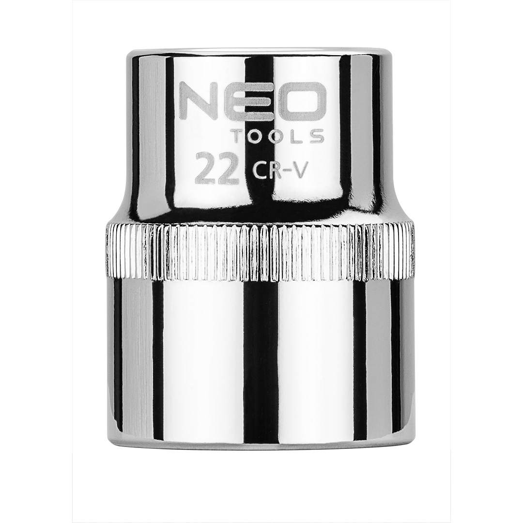 TOP-08-022--Nasadka sześciokątna 1/2", 22 mm, wykonano w technologii Superlock, stal CrV, DIN3124, certyfikat TÜV M+T, 25 lat gwarancji