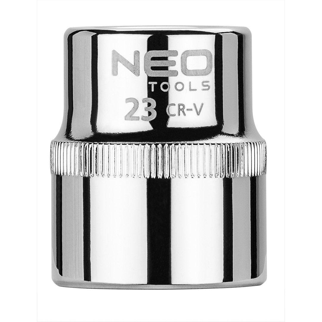 TOP-08-023--Nasadka sześciokątna 1/2", 23 mm, wykonano w technologii Superlock, stal CrV, DIN3124, certyfikat TÜV M+T, 25 lat gwarancji