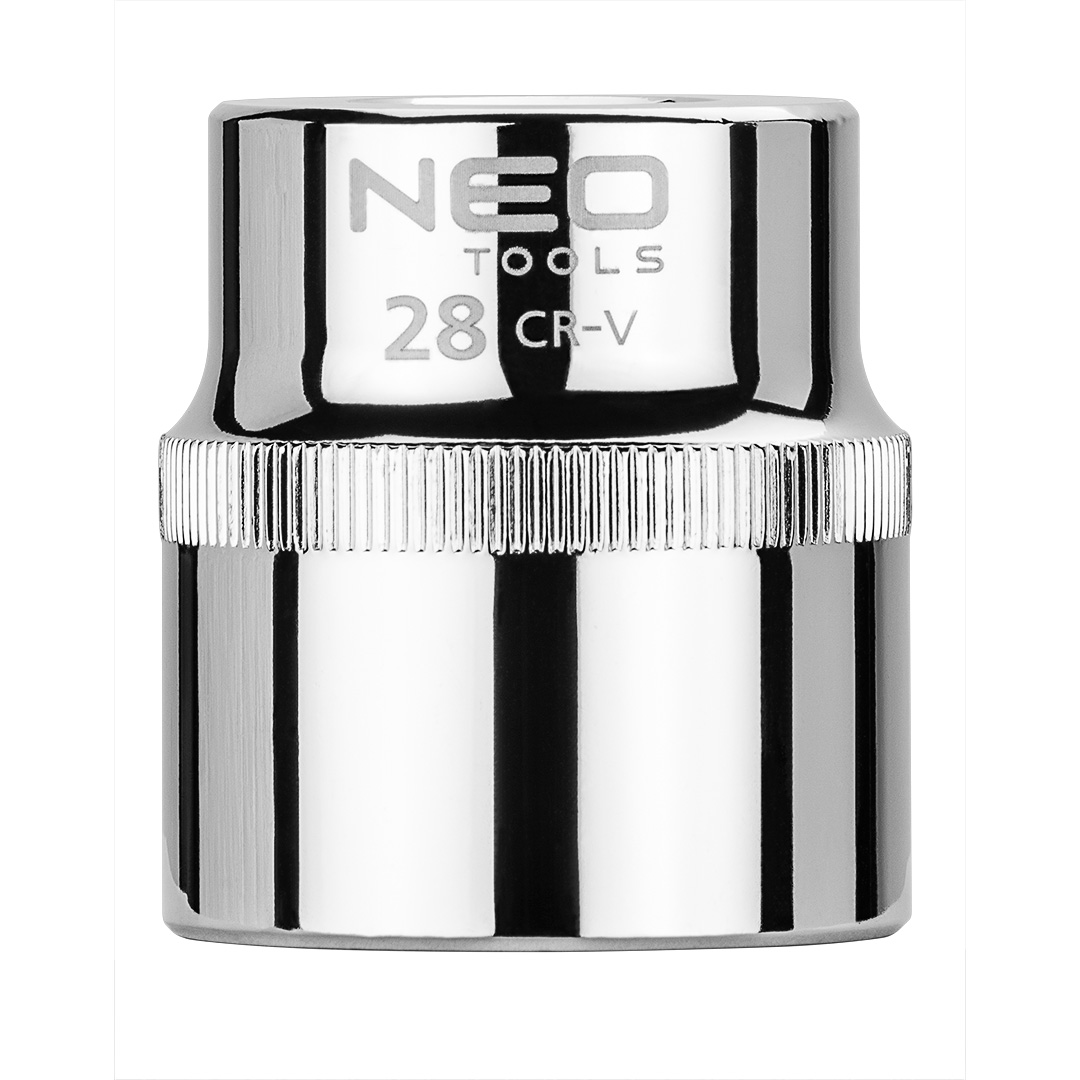 TOP-08-028--Nasadka sześciokątna 1/2", 28 mm, wykonano w technologii Superlock, stal CrV, DIN3124, certyfikat TÜV M+T, 25 lat gwarancji