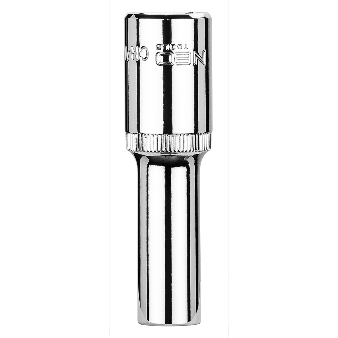 TOP-08-041--Nasadka sześciokątna długa 1/2", 10 mm, wykonano w technologii Superlock, stal CrV, DIN3124, certyfikat TÜV M+T, 25 lat gwarancji