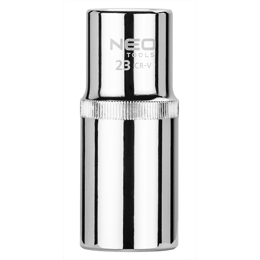 TOP-08-058--Nasadka sześciokątna długa 1/2", 23 mm, wykonano w technologii Superlock, stal CrV, DIN3124, certyfikat TÜV M+T, 25 lat gwarancji