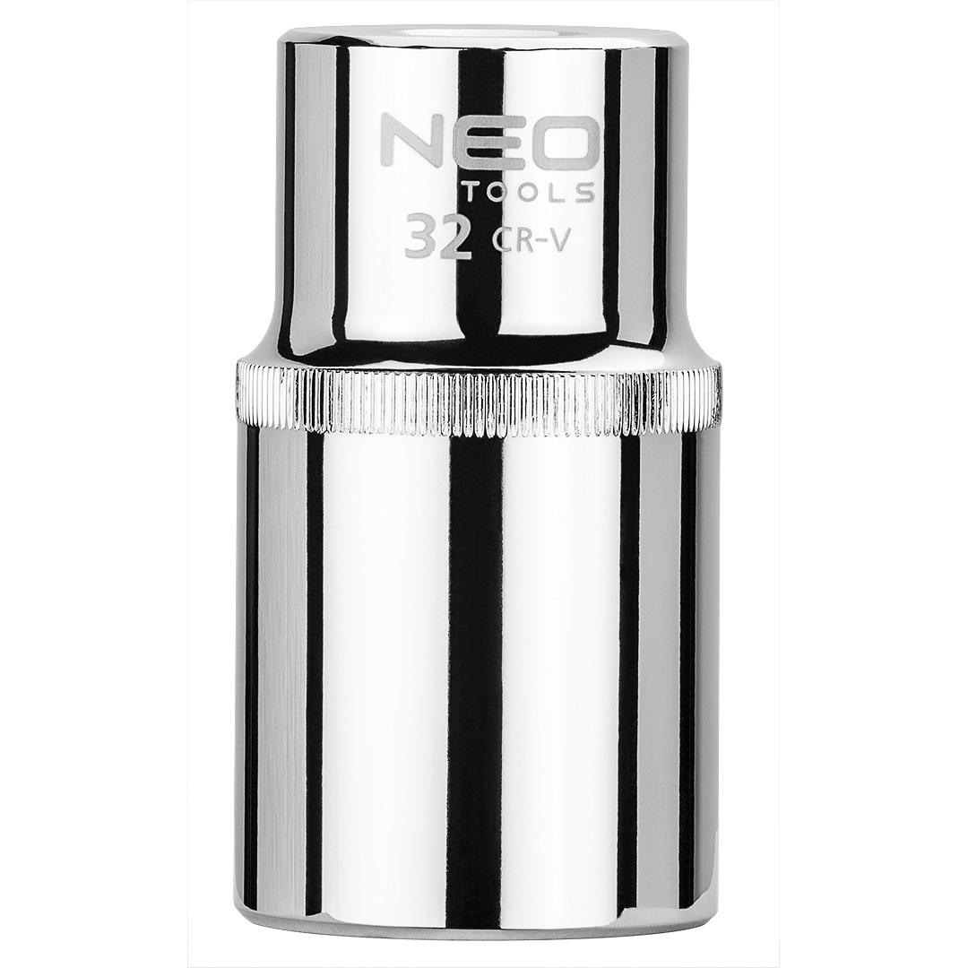 TOP-08-085--Nasadka dwunastokątna długa 1/2", 32 mm, wykonano w technologii Superlock, stal CrV, DIN3124, certyfikat TÜV M+T, 25 lat gwarancji