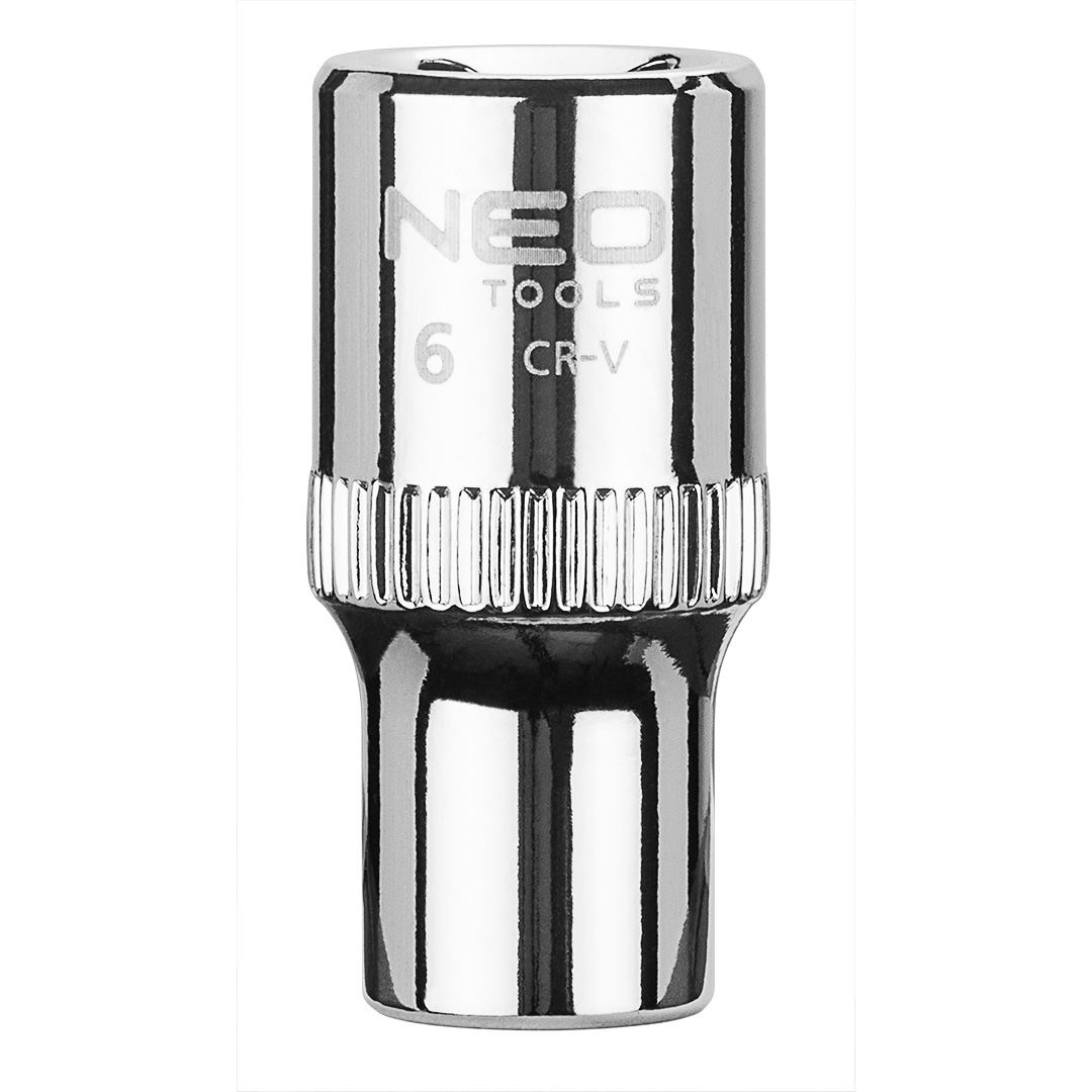 TOP-08-224--Nasadka sześciokątna 1/4", 6 mm, wykonano w technologii Superlock, stal CrV, DIN3124, certyfikat TÜV M+T, 25 lat gwarancji