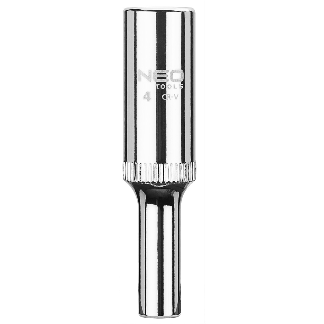 TOP-08-235--Nasadka sześciokątna długa 1/4", 4 mm, stal CrV, DIN3124, certyfikat TÜV M+T, 25 lat gwarancji