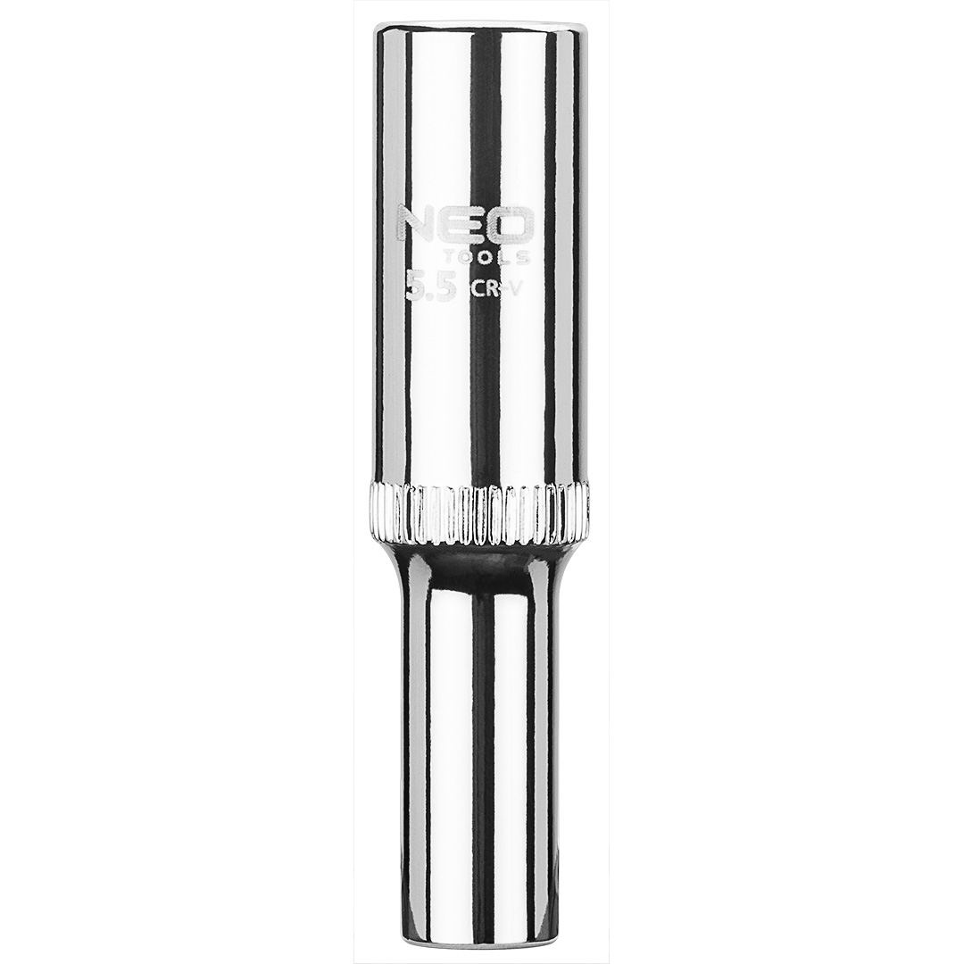 TOP-08-238--Nasadka sześciokątna długa 1/4", 5.5 mm, stal CrV, DIN3124, certyfikat TÜV M+T, 25 lat gwarancji