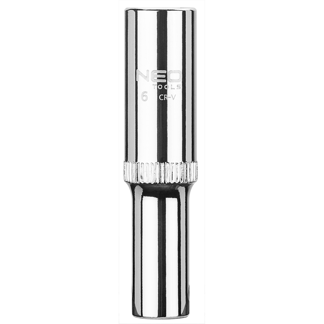 TOP-08-239--Nasadka sześciokątna długa 1/4", 6 mm, stal CrV, DIN3124, certyfikat TÜV M+T, 25 lat gwarancji
