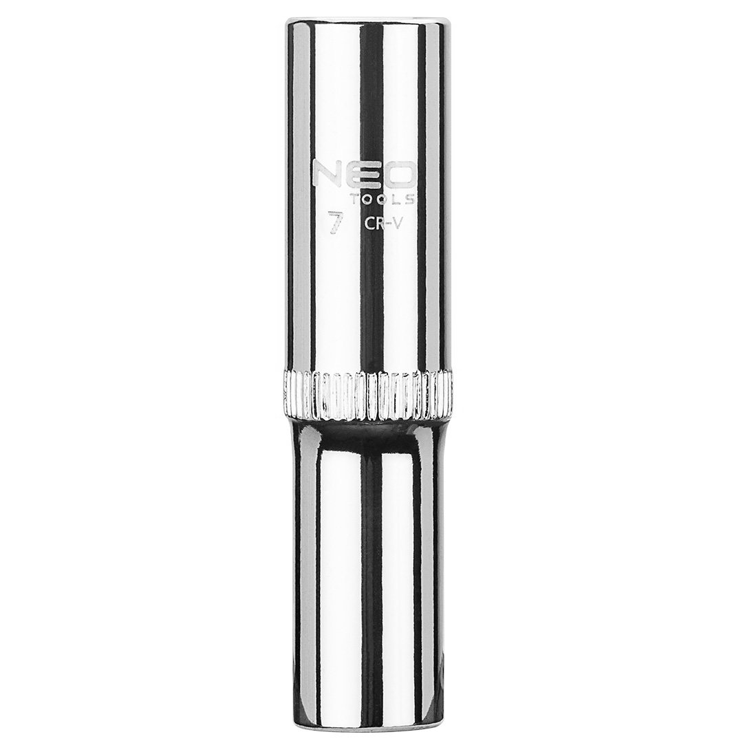 TOP-08-240--Nasadka sześciokątna długa 1/4", 7 mm, stal CrV, DIN3124, certyfikat TÜV M+T, 25 lat gwarancji