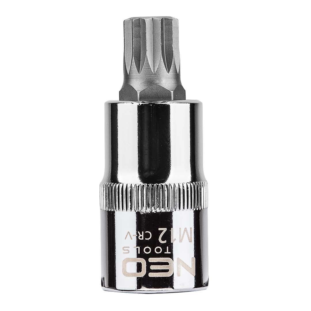 TOP-08-734--Końcówka Spline na nasadce 1/2", M12 x 55 mm, nasadka ze stali CrV, końcówka ze stali S2