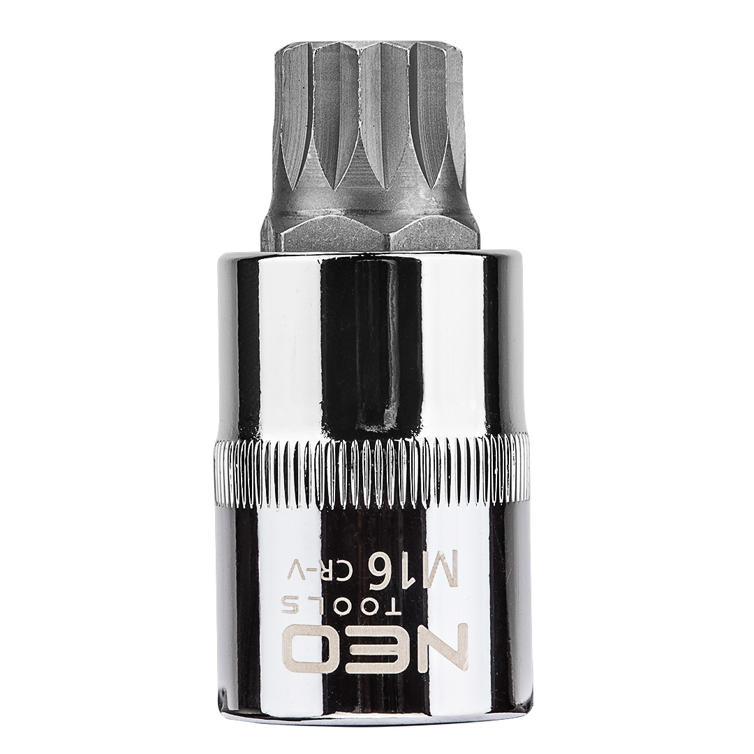 TOP-08-736--Końcówka Spline na nasadce 1/2", M16 x 55 mm, nasadka ze stali CrV, końcówka ze stali S2