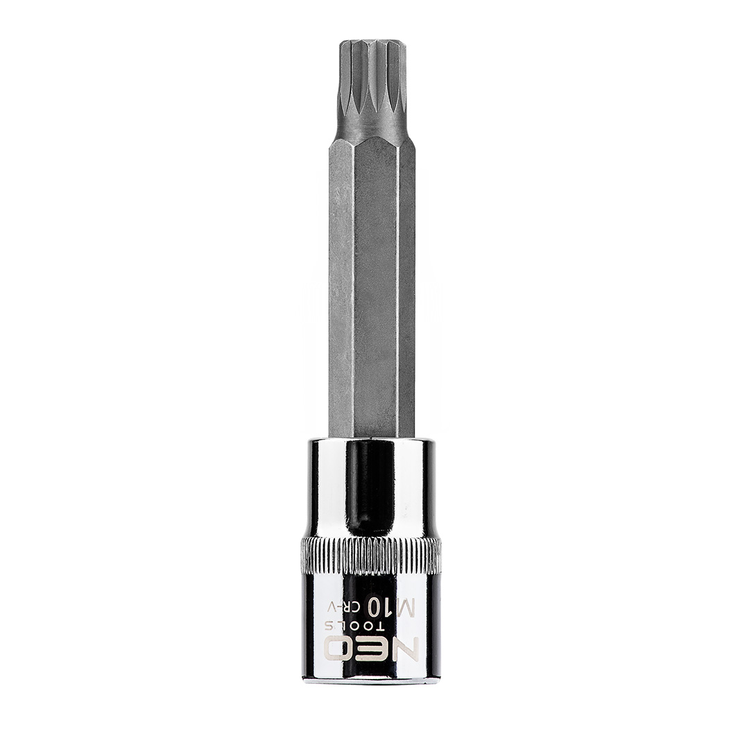 TOP-08-743--Końcówka Spline na nasadce 1/2", M10 x 100 mm, nasadka ze stali CrV, końcówka ze stali S2