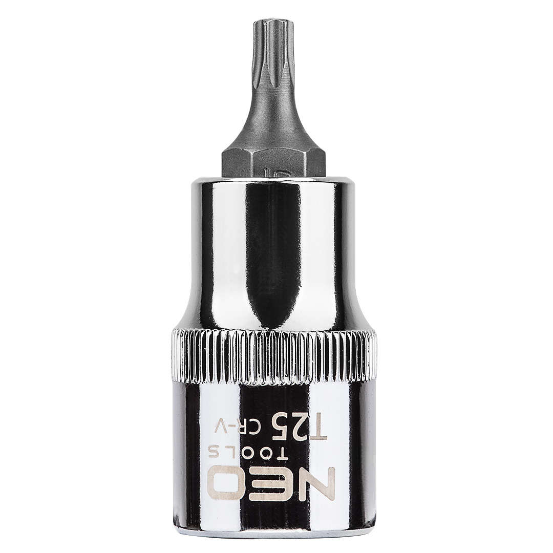 TOP-08-751--Końcówka Torx na nasadce 1/2", T25 x 55 mm, nasadka ze stali CrV, końcówka ze stali S2, certyfikat TÜV M+T, 25 lat gwarancji