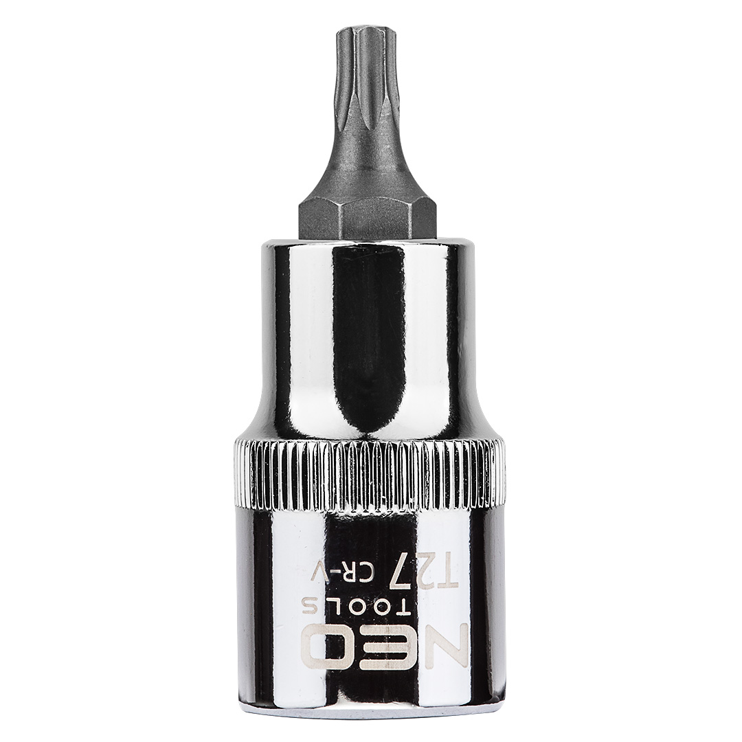 TOP-08-752--Końcówka Torx na nasadce 1/2", T27 x 55 mm, nasadka ze stali CrV, końcówka ze stali S2, certyfikat TÜV M+T, 25 lat gwarancji