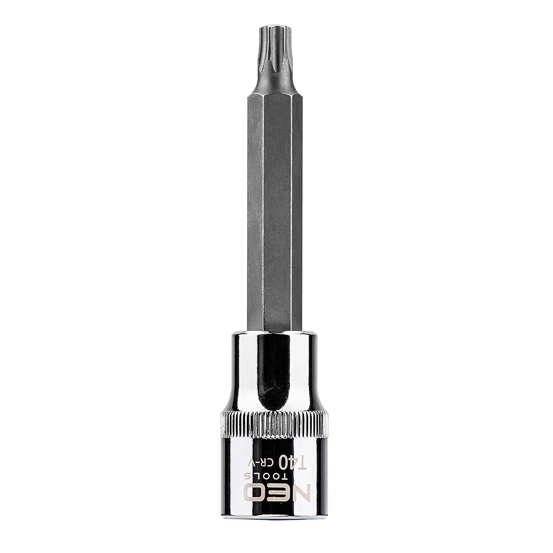 TOP-08-764--Końcówka Torx na nasadce 1/2", T40 x 100 mm, nasadka ze stali CrV, końcówka ze stali S2, certyfikat TÜV M+T, 25 lat gwarancji