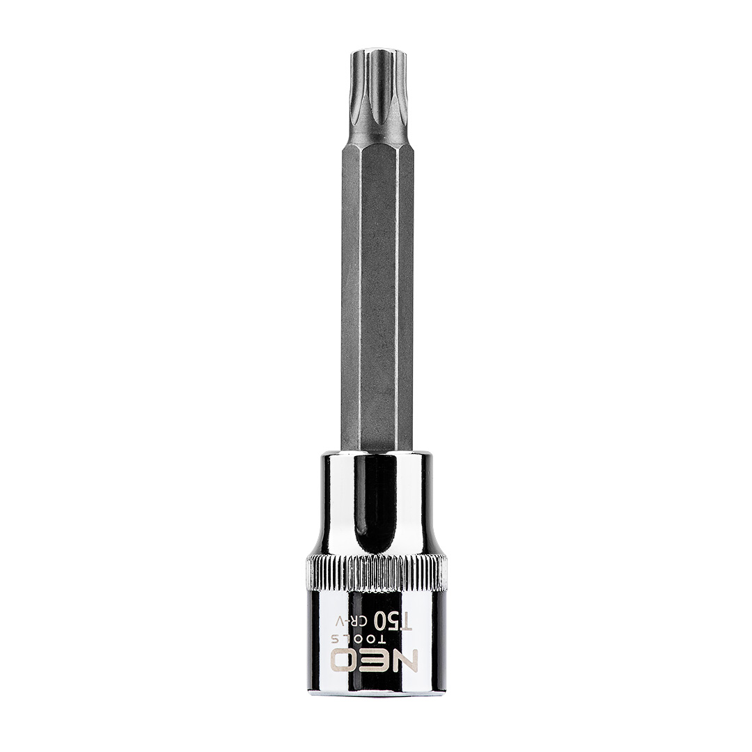 TOP-08-766--Końcówka Torx na nasadce 1/2", T50 x 100 mm, nasadka ze stali CrV, końcówka ze stali S2, certyfikat TÜV M+T, 25 lat gwarancji