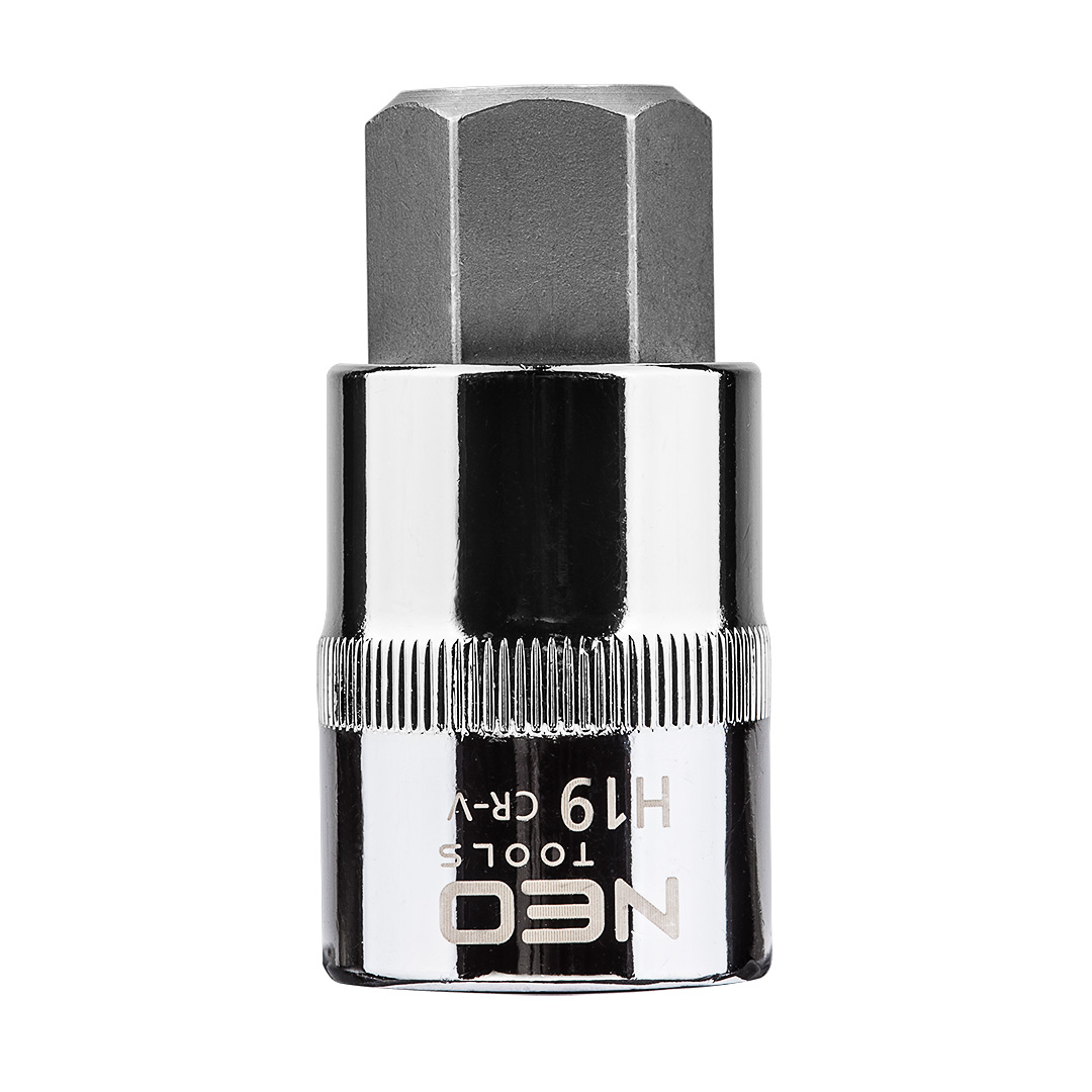 TOP-08-778--Końcówka sześciokątna na nasadce 1/2", H19 x 55 mm, nasadka ze stali CrV, końcówka ze stali S2, certyfikat TÜV M+T, 25 lat gwarancji