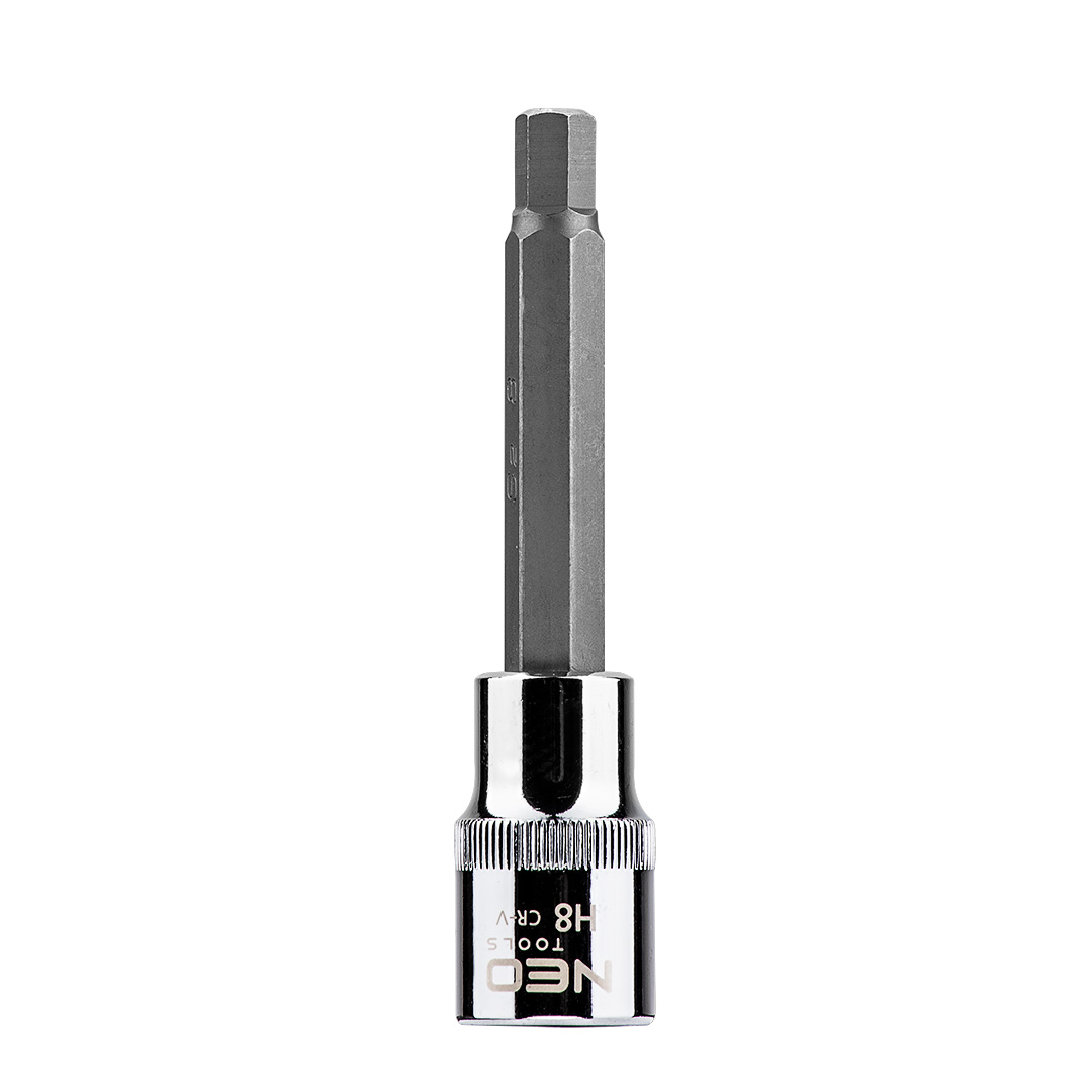 TOP-08-783--Końcówka sześciokątna na nasadce 1/2", H8 x 100 mm, nasadka ze stali CrV, końcówka ze stali S2, certyfikat TÜV M+T, 25 lat gwarancji