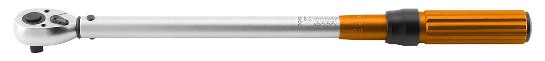 TOP-08-835--Klucz dynamometryczny dwukierunkowy 1/2" x 510 mm, 40-220Nm, automatyczna blokada nastawień, mechanizm zapadkowy 72 zęby, pierścień blokujący, dokładność +/- 3% dla prawych gwintów i +/- 6% dla lewych gwintów, klucza nie należy przechowywać ze s