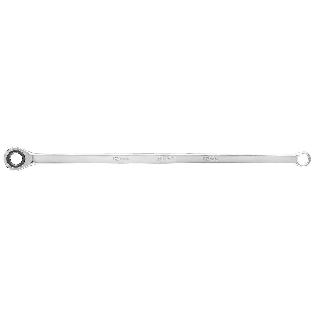 TOP-09-360--Klucz oczkowy dwustronny z grzechotką, długi 8 mm, CrV, grzechotka 72 zęby, długosć klucza 235 mm