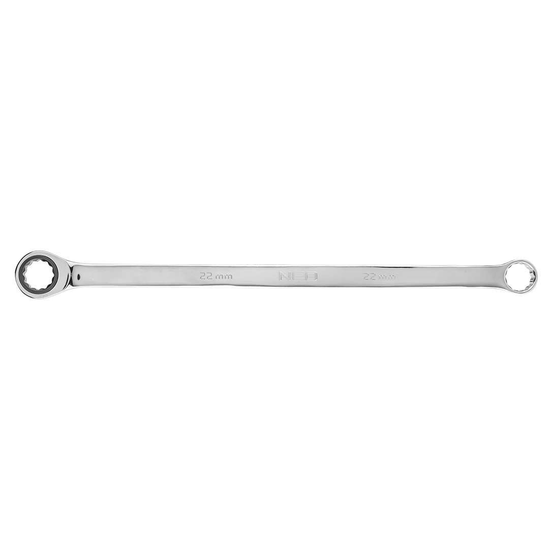 TOP-09-368--Klucz oczkowy dwustronny z grzechotką, długi 22 mm, CrV, grzechotka 72 zęby, długosć klucza 450 mm