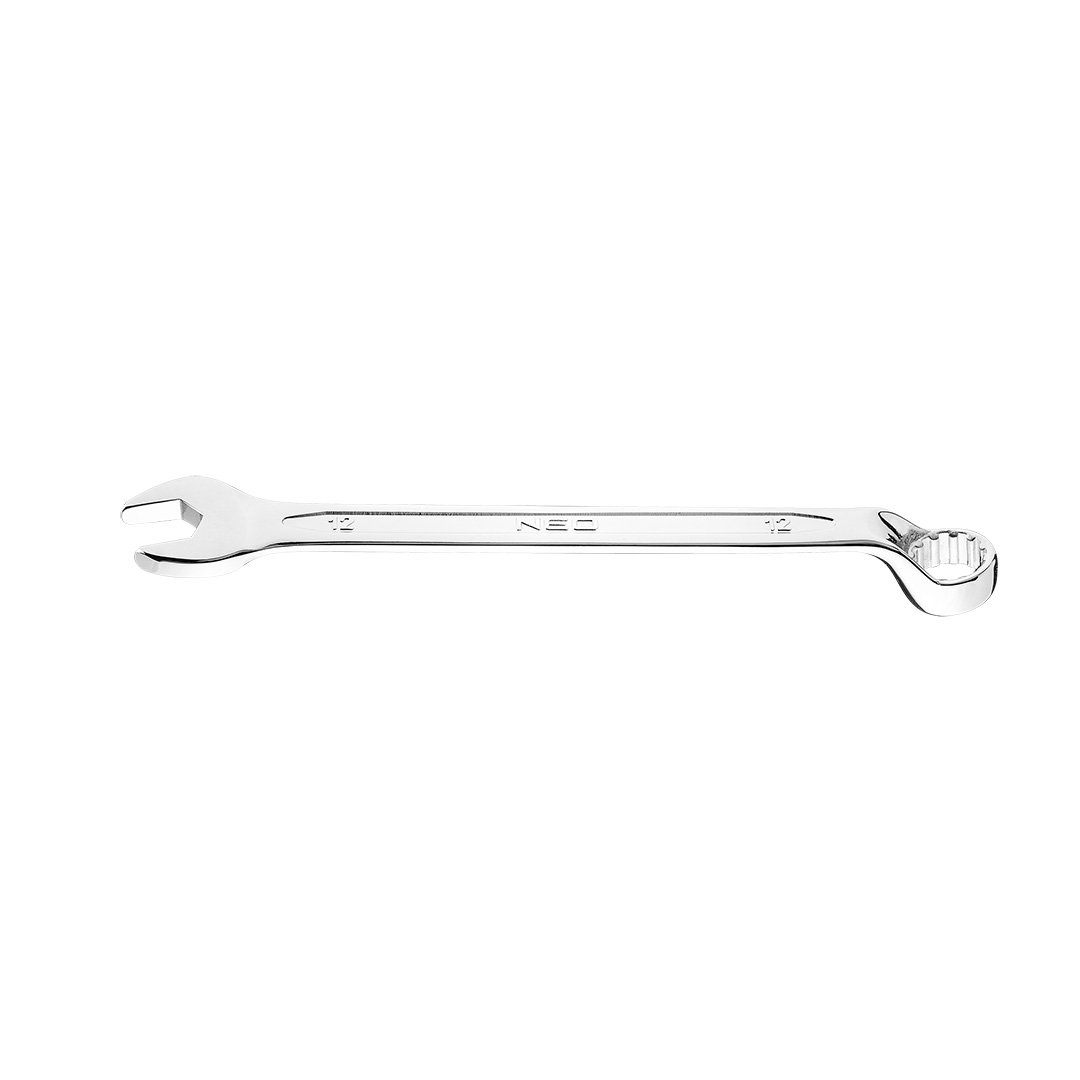 TOP-09-462--Klucz płasko-oczkowy 12 mm, oczko SPLINE, profilowana część otwarta klucza, stal CrV, zgodny z normą DIN 3113, 25 lat gwarancji