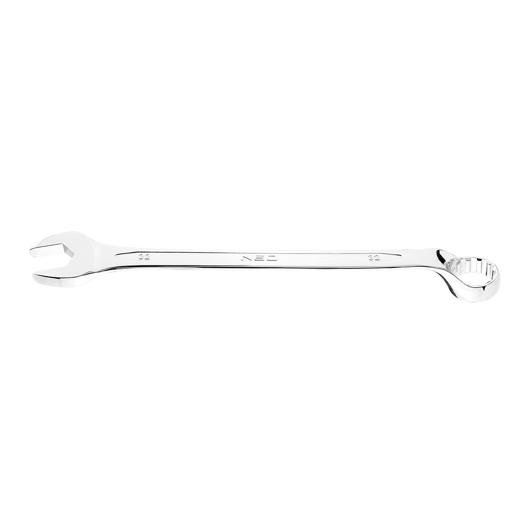 TOP-09-482--Klucz płasko-oczkowy 32 mm, oczko SPLINE, profilowana część otwarta klucza, stal CrV, zgodny z normą DIN 3113, 25 lat gwarancji