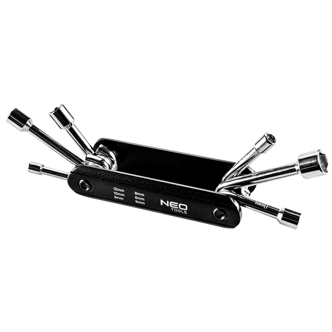 TOP-09-570--Klucze nasadowe sześciokątne - 5, 6, 8, 9, 10, 12 mm, metalowa obudowa/rękojeść
