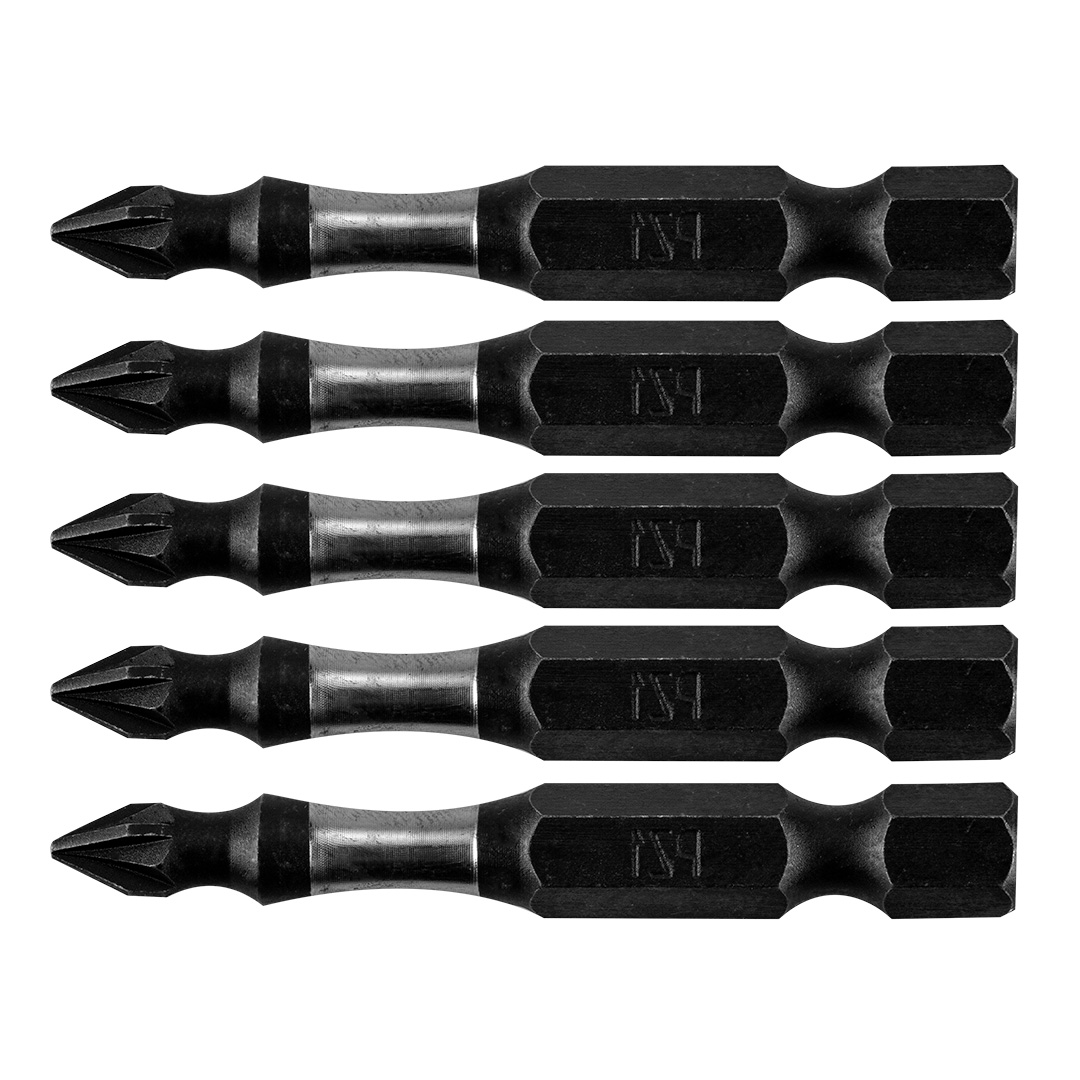 TOP-09-578--Bity udarowe, PZ1, długość całkowita 50 mm, stal S2, napęd 1/4", 5 szt.
