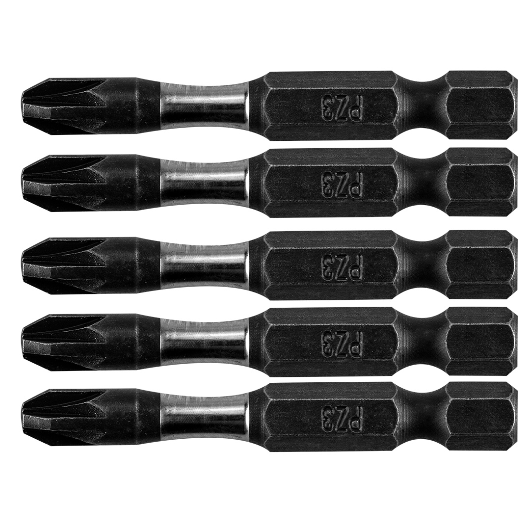 TOP-09-580--Bity udarowe, PZ3, długość całkowita 50 mm, stal S2, napęd 1/4", 5 szt.
