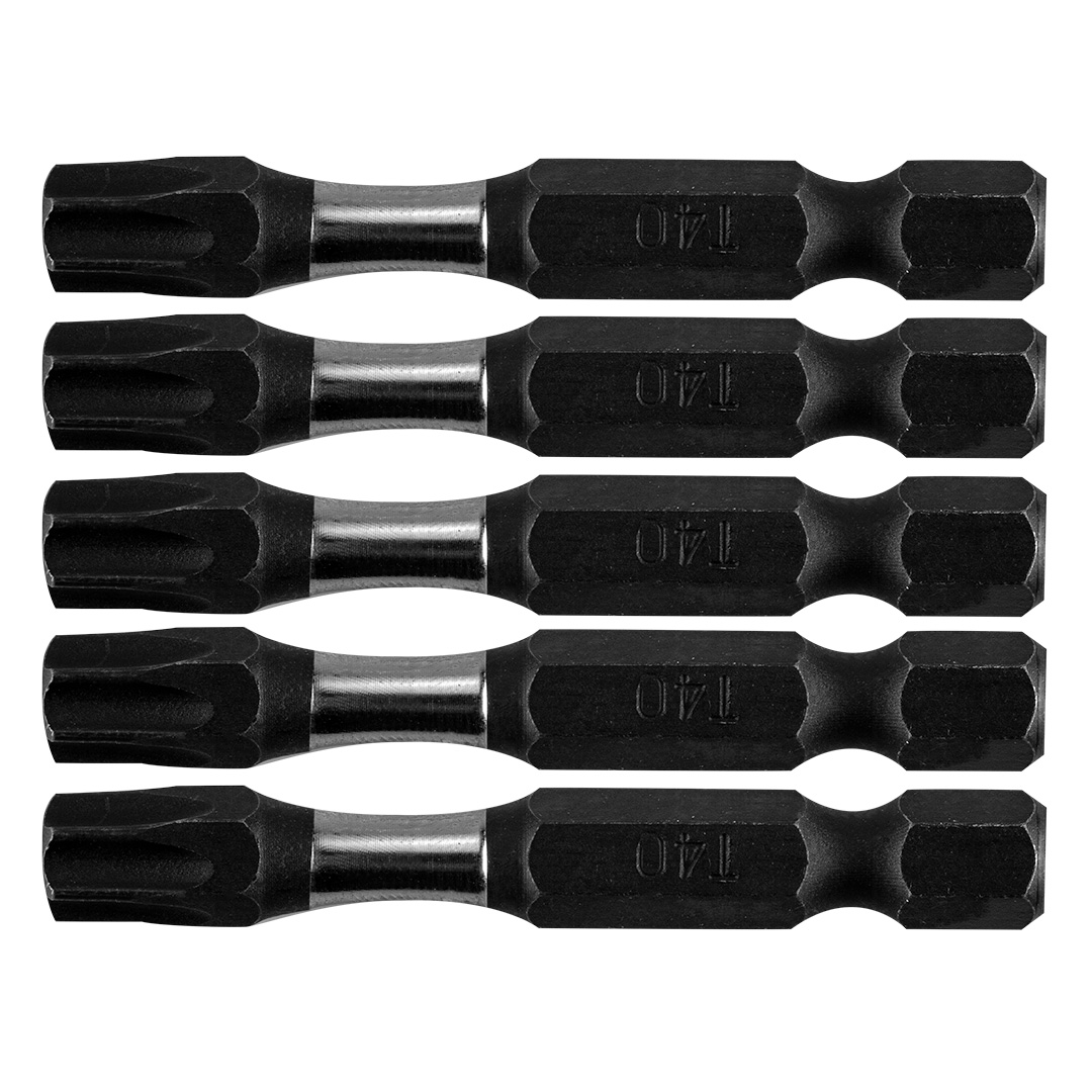 TOP-09-588--Bity udarowe, T40, długość całkowita 50 mm, stal S2, napęd 1/4", 5 szt.