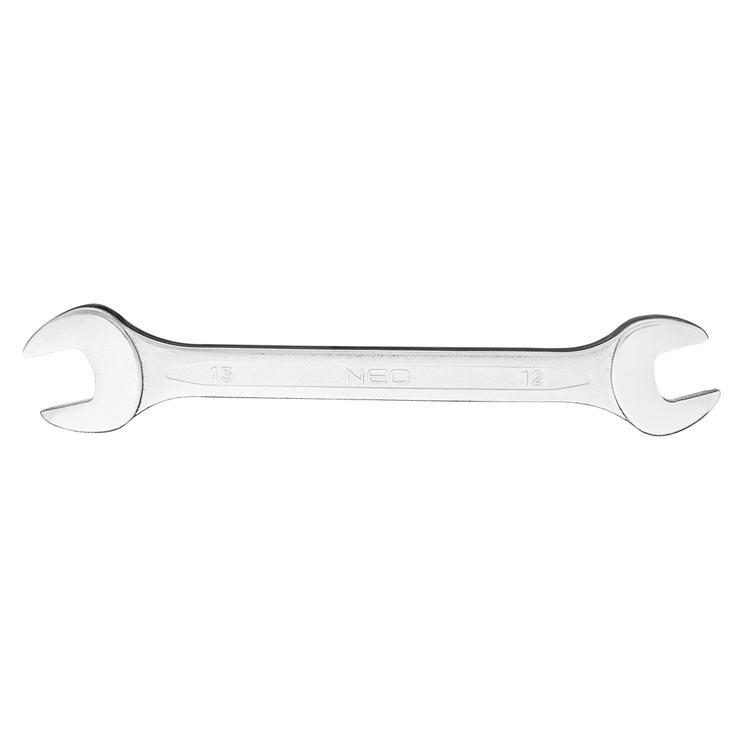 TOP-09-812--Klucz płaski dwustronny 12 x 13 mm, stal CrV, DIN3110, przetłoczenie, wykończenie satynowe, polerowana główka, certyfikat TÜV M+T, 25 lat gwarancji