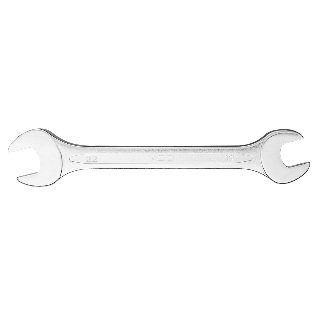TOP-09-819--Klucz płaski dwustronny, 19 x 22 mm, stal CrV, DIN 3110, certyfikat TÜV M+T, 25 lat gwarancji