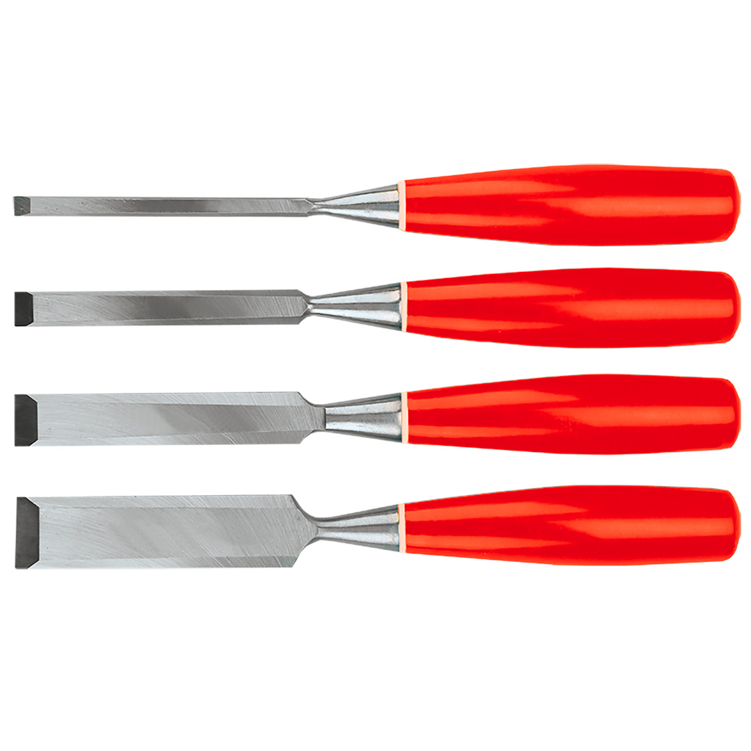 TOP-09A322--Dłuta 6-24 mm, zestaw 4 szt., wielkości: 6, 12, 18, 24 mm, uchwyt plastikowy