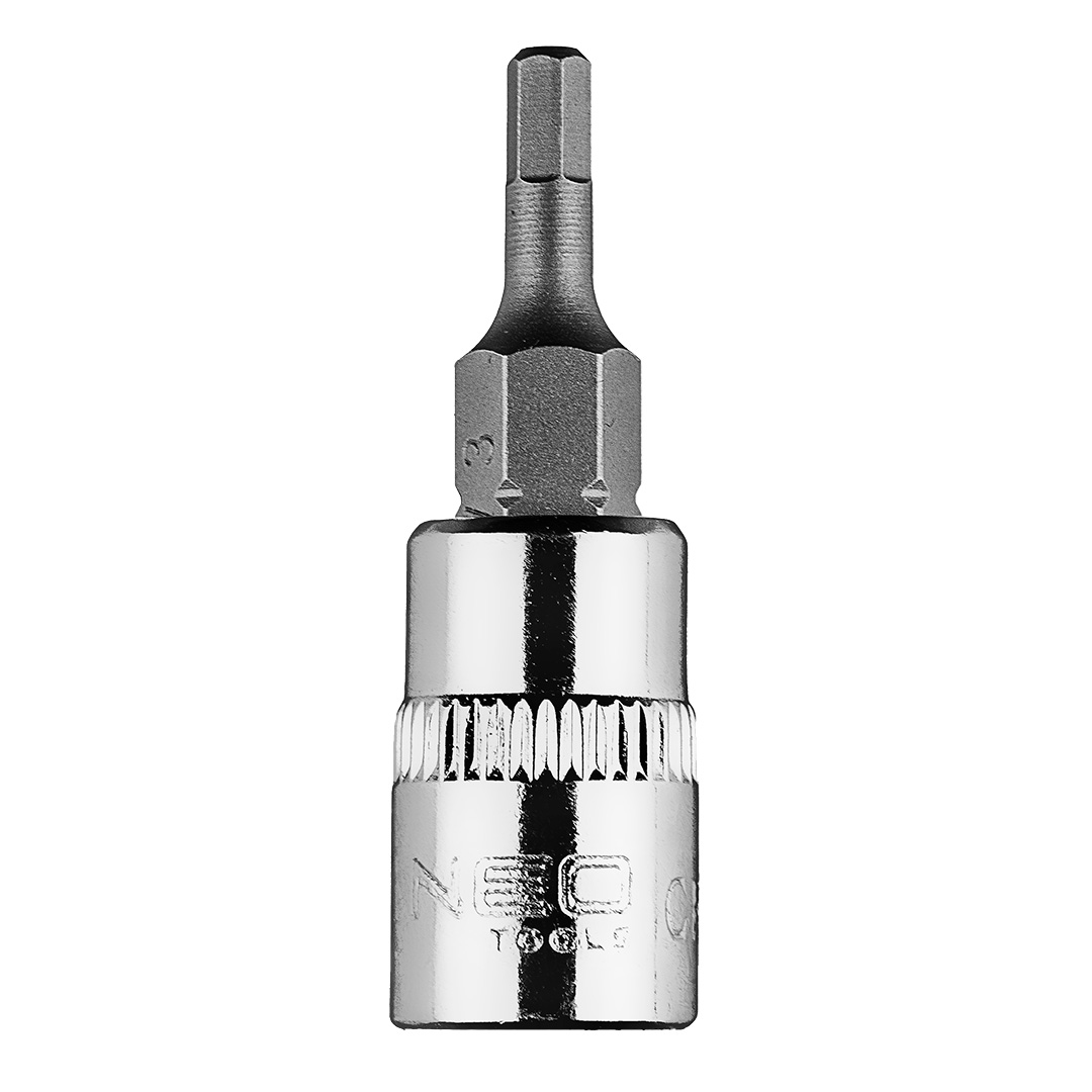 TOP-10-310--Końcówka sześciokątna H3 na nasadce 1/4", krótka, 37 mm, stal CrV