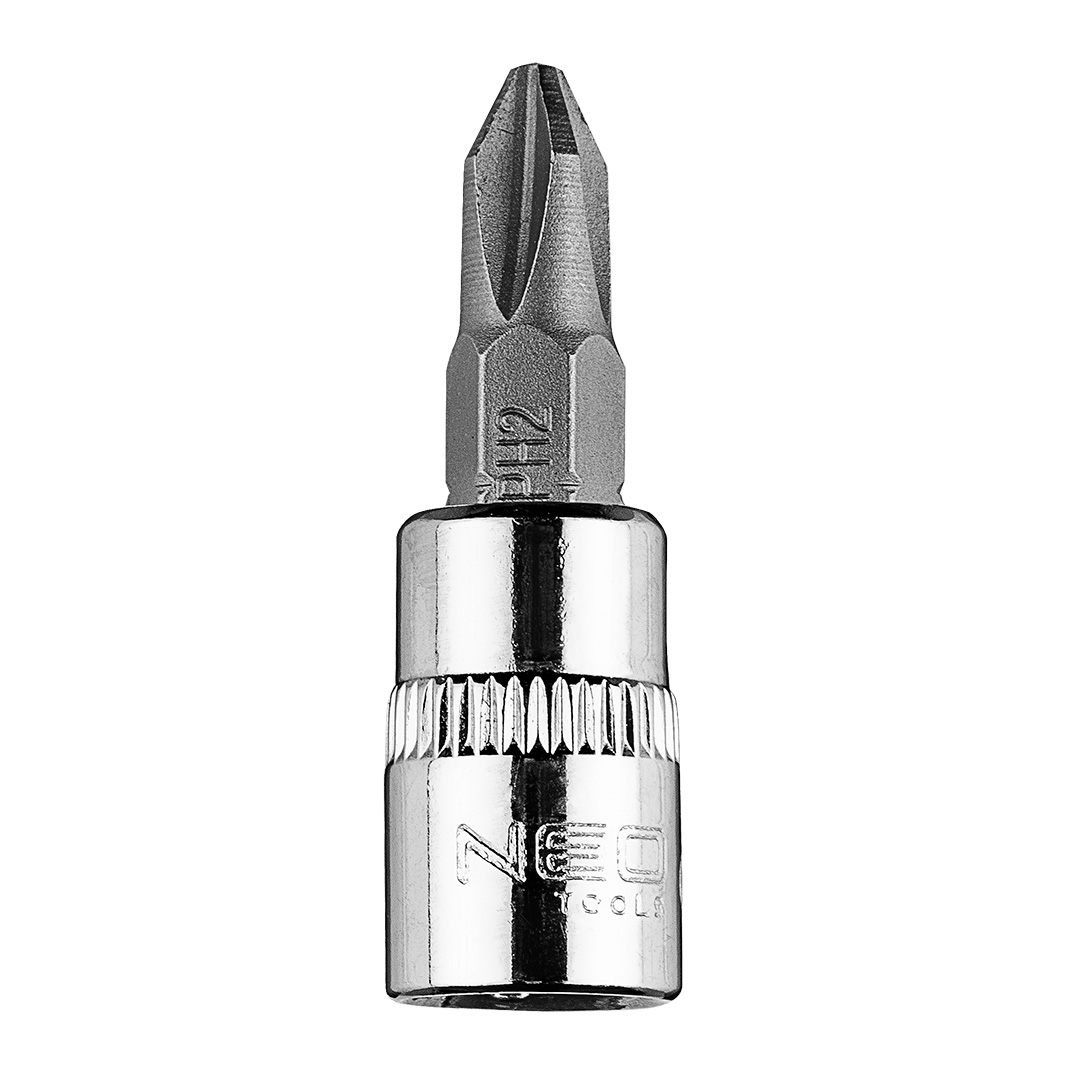 TOP-10-317--Końcówka wkrętakowa PH2 na nasadce 1/4", krótka, 37 mm, stal CrV