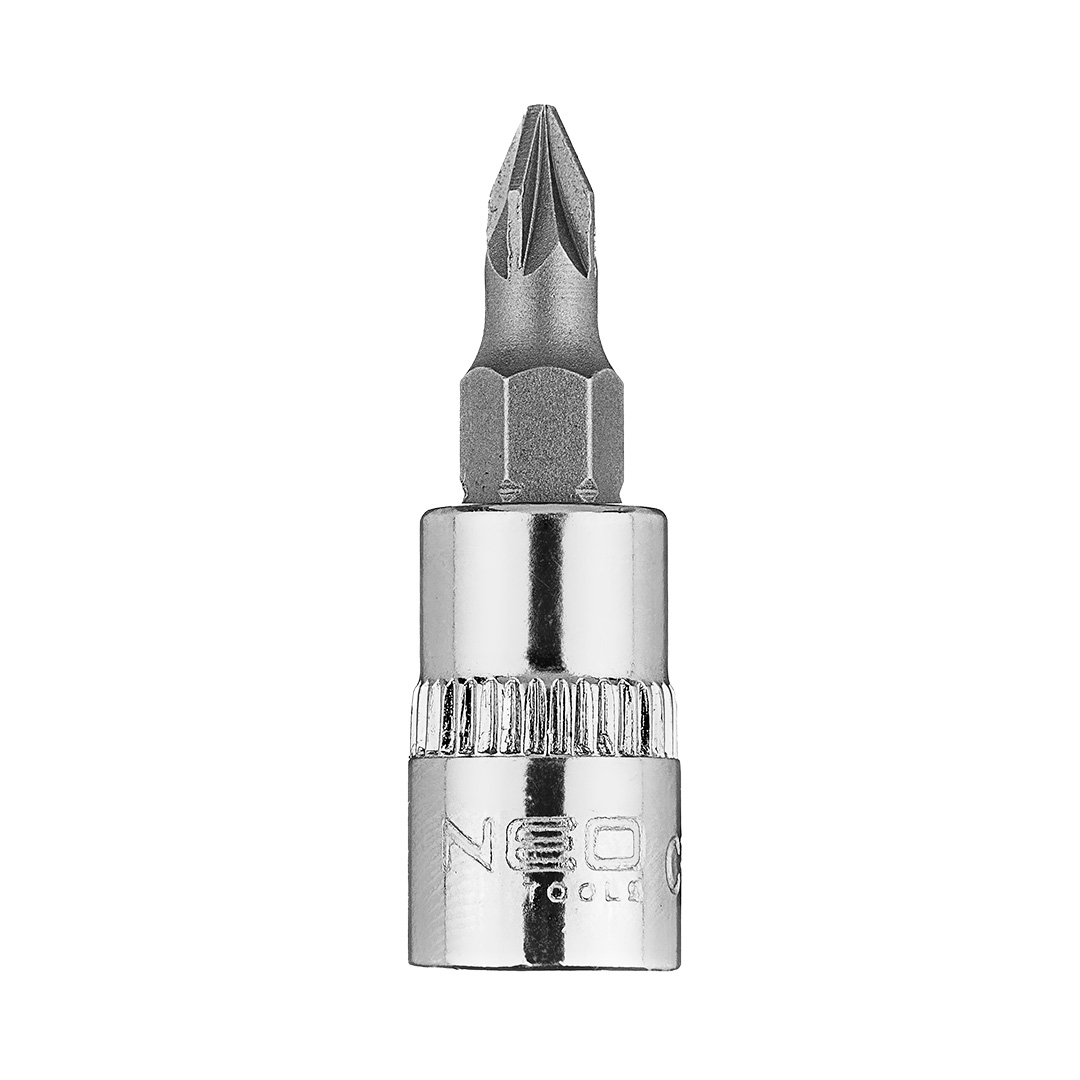 TOP-10-319--Końcówka wkrętakowa PZ1 na nasadce 1/4", krótka, 37 mm, stal CrV