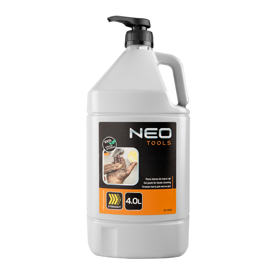 TOP-10-406--Bez rozpuszczalników, pH neutralne - 6,5, nadaje się do dedykowanych dozowników, zawiera naturalne ścierniwo, naturalne składniki z cytrusów, kolor: żółty, zapach: cytrusowy, butelka 4l z pompką