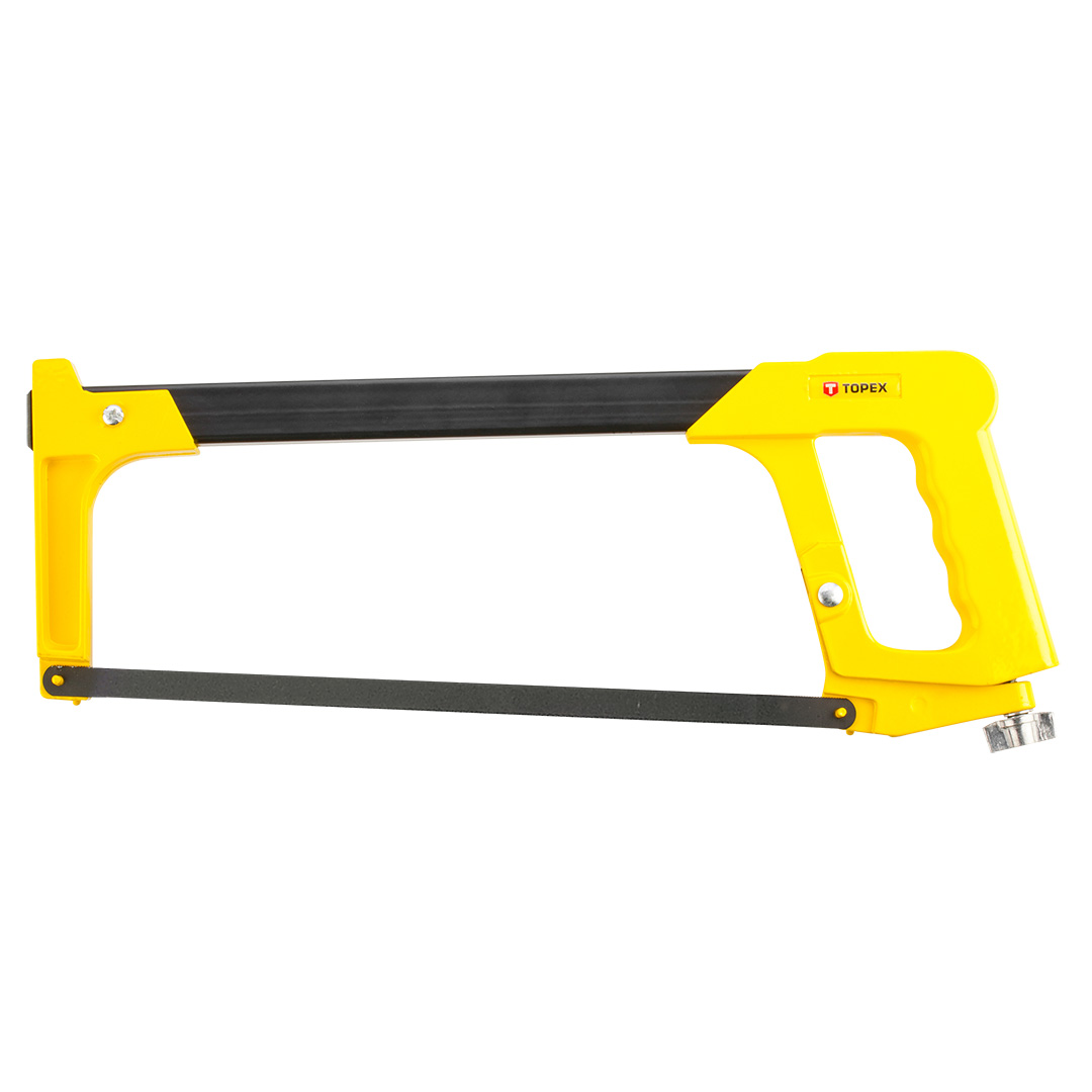TOP-10A135--Piła do metalu 300 mm, aluminiowy uchwyt, dwa położenia brzeszczotu, magazynek na zapasowe brzeszczoty